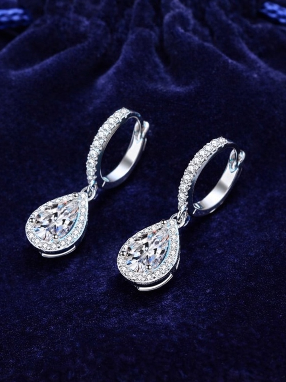 2.0 CTW Moissanite 925 Sterling Teardrop Earrings